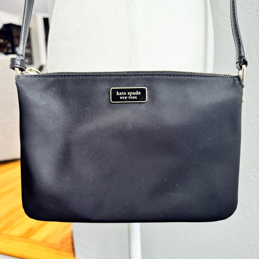 Kate Spade Elegant Black Nylon Crossbody Bag